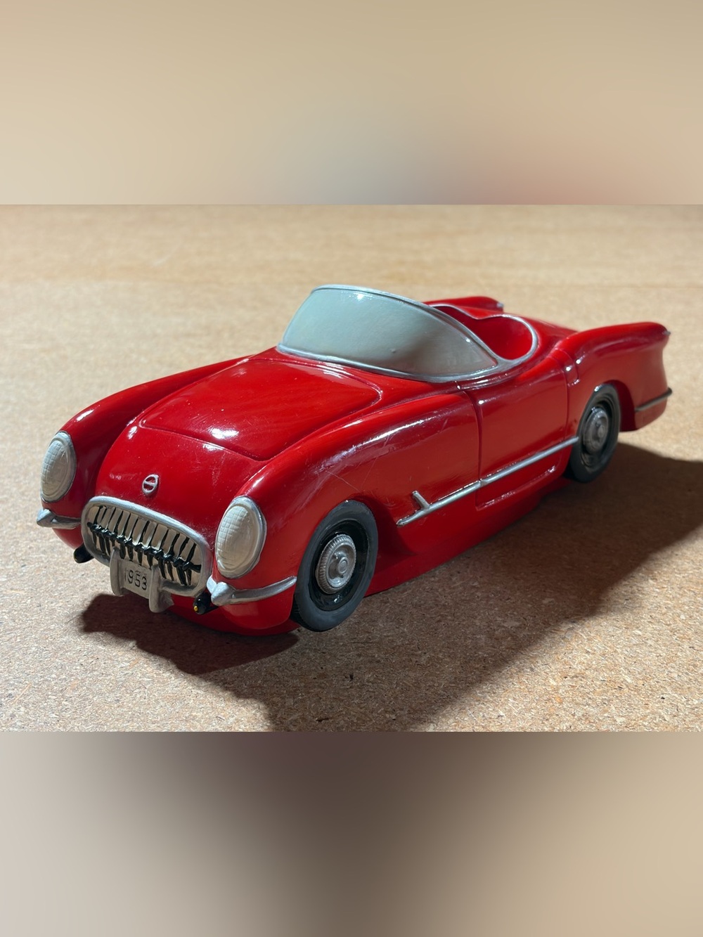 1953 Red Resin Chevrolet Corvette Figurine Retro Automotive Decor Beer Caddy